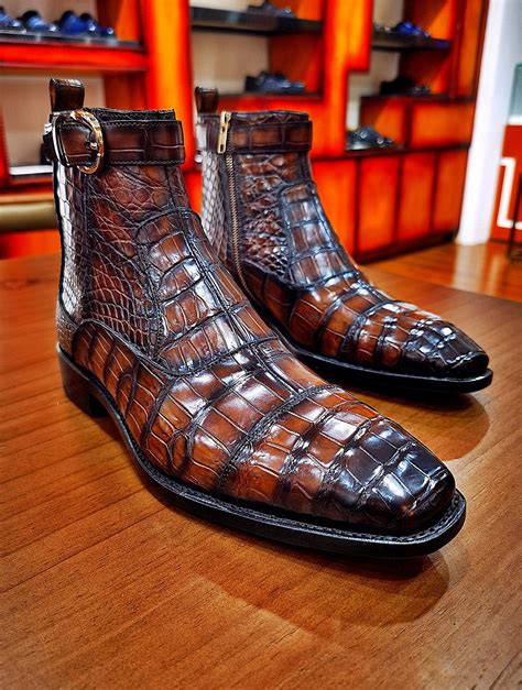 replica alligator boots|real alligator boots for men.